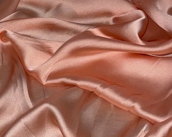 Peach Charmeuse Satin Fabric 58'' PRICE PER METER