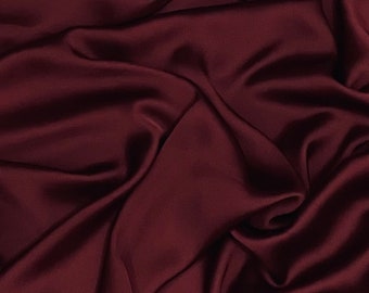 Tela de satén Charmeuse color rojo vino 58'' PRECIO POR METRO