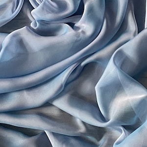 Sky Blue Cationic Chiffon Fabric 58&#39;&#39; PRICE PER METER