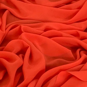 Orange Crepe Georgette Fabric 58&#39;&#39; PRICE PER METER