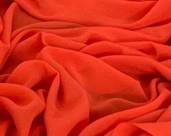 Dark Orange Crepe Georgette Fabric 58'' PRICE PER METER