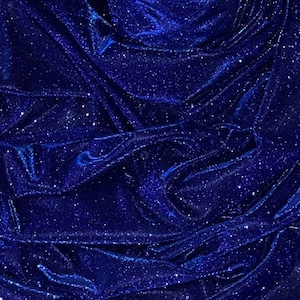 Royal Blue Glitter Lurex Fabric 58'' PRICE PER METER