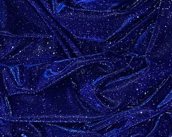 Royal Blue Glitter Lurex Fabric 58'' PRICE PER METER