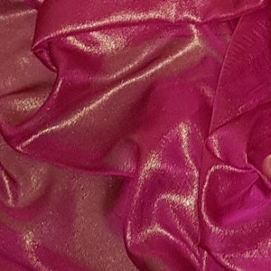 Hot Pink Gold Shimmer Chiffon Fabric 58&#39;&#39; PRICE PER METER