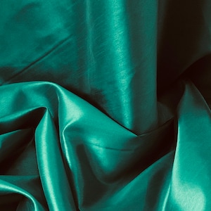 Forest Green Shantung Faux Silk Fabric 58&#39;&#39; PRICE PER METER