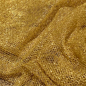 Gold Fishnet Chainmail Mesh/Net Fabric 58'' PRICE PER METER