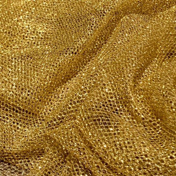 Gold Fishnet Chainmail Mesh/Net Fabric 58'' PRICE PER METER