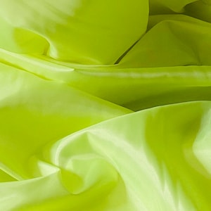 Neon Green Habotai Silk Lining Fabric 45’’ PRICE PER METER
