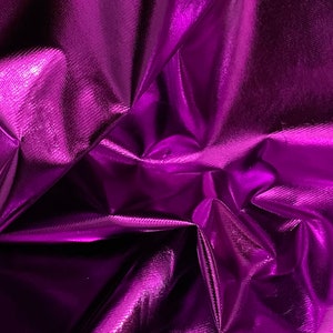 Magenta Purple Foil Lame Fabric 45&#39;&#39; PRICE PER METER
