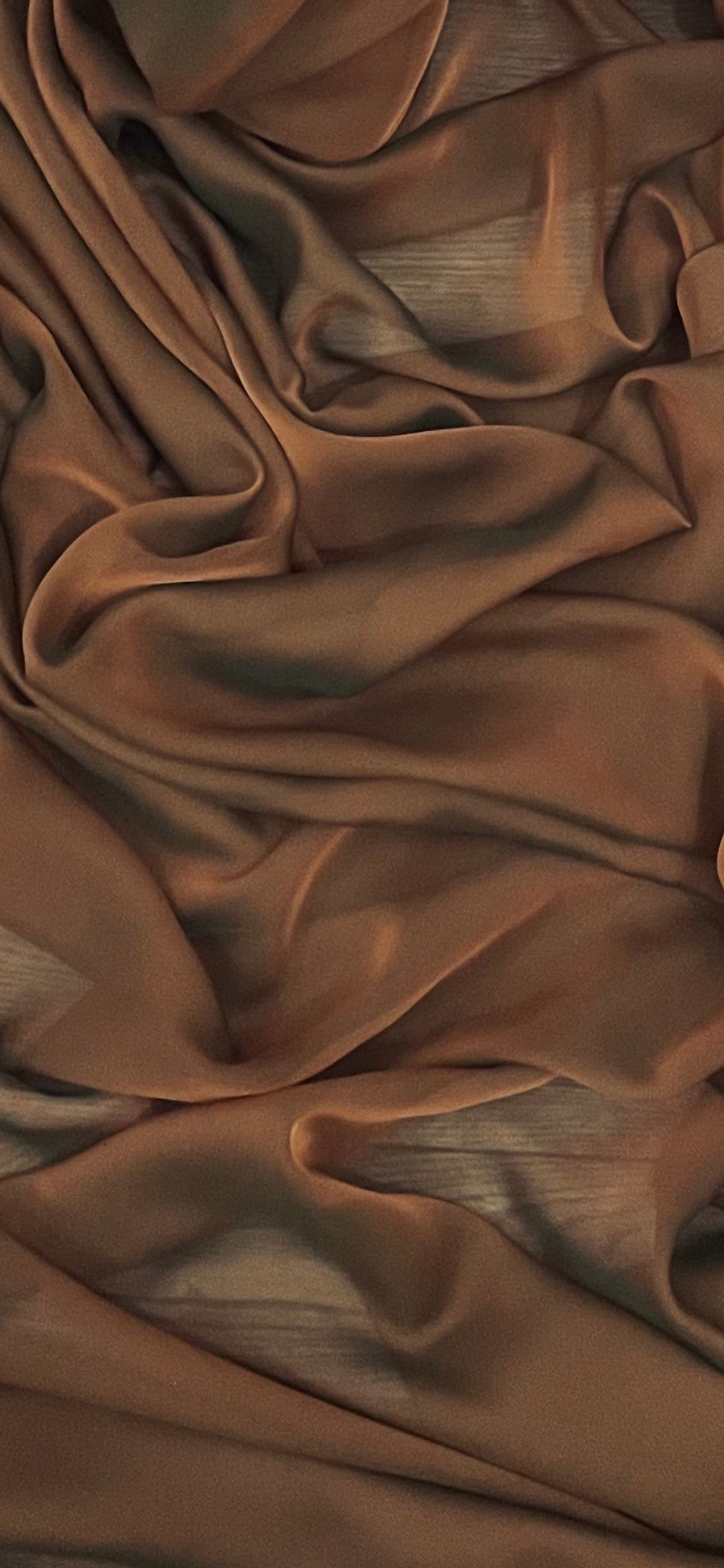 Brown Orange Cationic Chiffon Fabric 58 PRICE PER METER