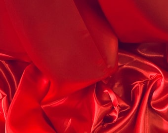 Red Shot Satin Fabric 58'' PRICE PER METER
