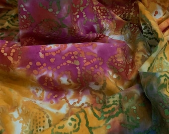 Orange Pink Grün Afrikanischer BatikStoff 45'' PREIS PRO METER