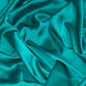 Teal Green Charmeuse Satin Fabric 58&#39;&#39; PRICE PER METER