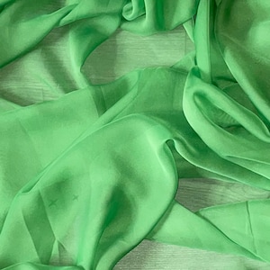 Lime Green Cationic Chiffon Fabric 58&#39;&#39; PRICE PER METER