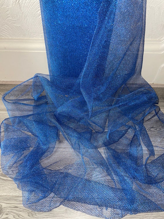 Royal Blue Fishnet Chainmail Mesh/net Fabric 58'' PRICE PER METER
