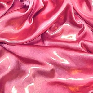 Rose Pink Gold Shimmer Satin Fabric 58&#39;&#39; PRICE PER METER