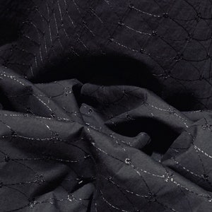 Black Broderie Anglaise Fabric 45'' PRICE PER METER