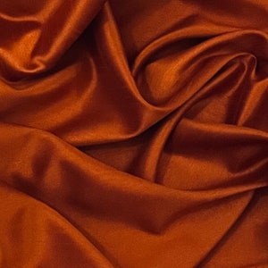 Tela de seda sintética Shantung color naranja quemado, 58'', precio por metro