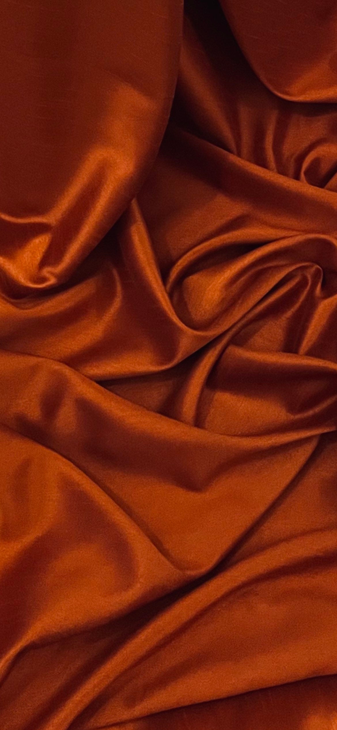 Burnt Orange Shantung Faux Silk Fabric 58'' PRICE PER METER