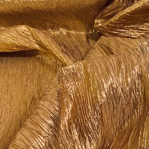 Gold Crinkle Lame Fabric 58&#39;&#39; PRICE PER METER