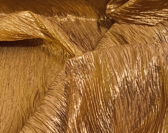Gold Crinkle Lame Fabric 58&#39;&#39; PRICE PER METER