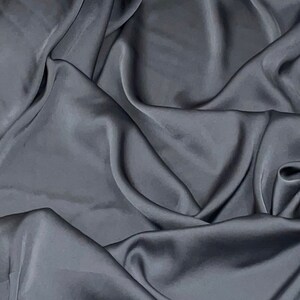 Grey Charmeuse Satin Fabric 58&#39;&#39; PRICE PER METER