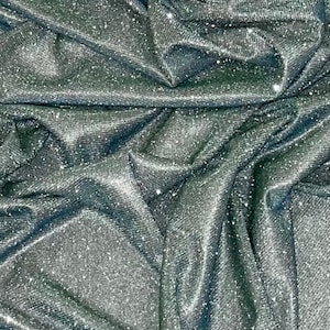 Silver Turquoise Green Glitter Lurex Fabric 58&#39;&#39; PRICE PER METER