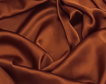 Brown Rust Charmeuse Satin Fabric 58'' PRICE PER METER