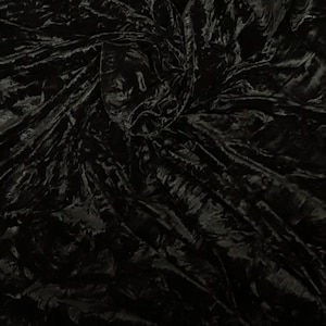 Black Diamond Ice Crush Velvet Fabric 58&#39;&#39; PRICE PER METER