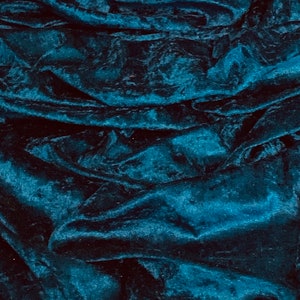 Teal Crushed Velvet Fabric 58&#39;&#39; PRICE PER METER