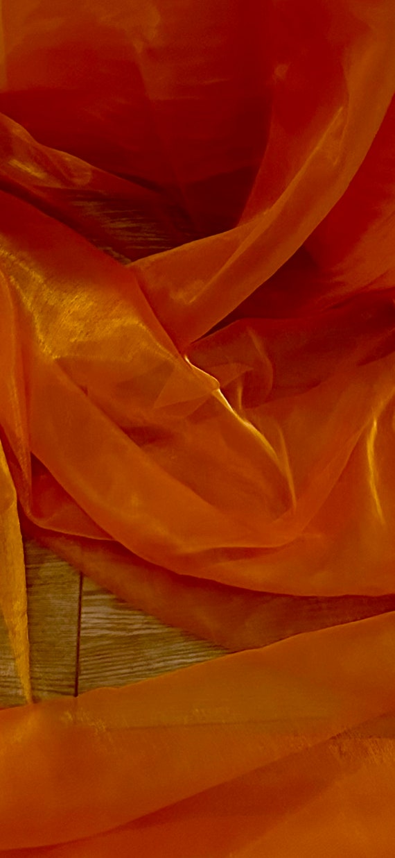 Meterware Organza Stoff Orange Terracotta Roter Organza Als