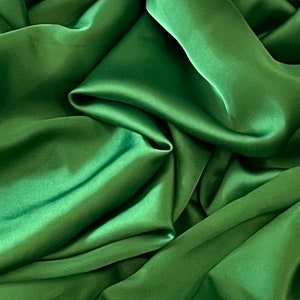 Emerald Green Charmeuse Satin Fabric 58&#39;&#39; PRICE PER METER
