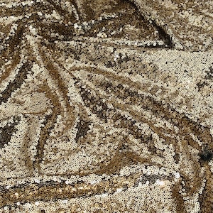 Gold Black Sequin Tulle Fabric 58&quot; PRICE PER METER