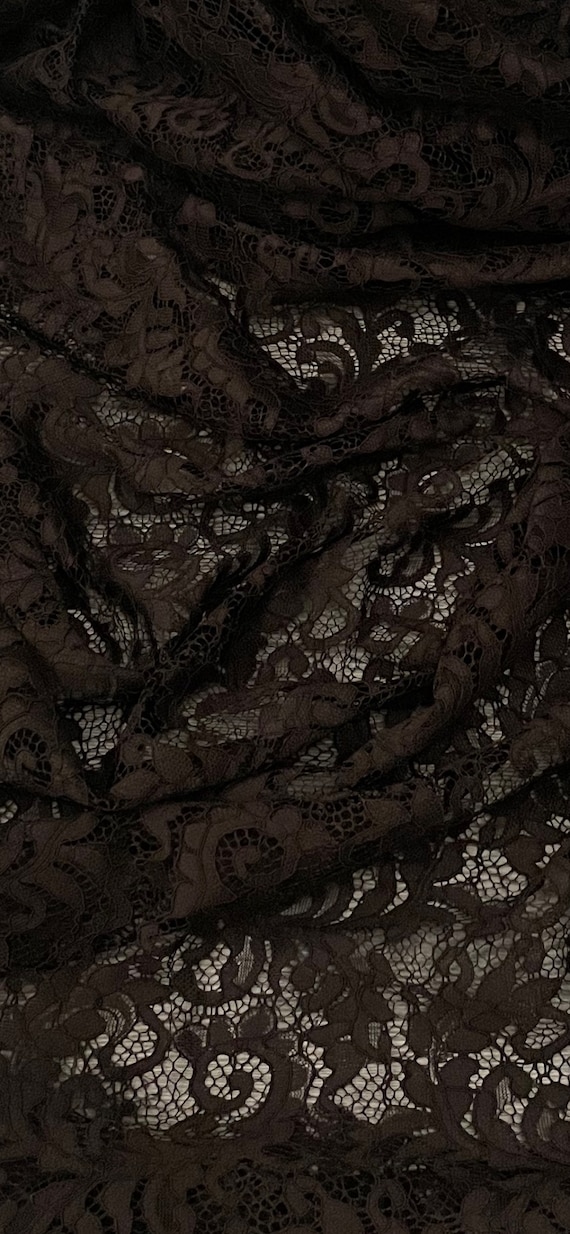 Dark brown lace fabric deals