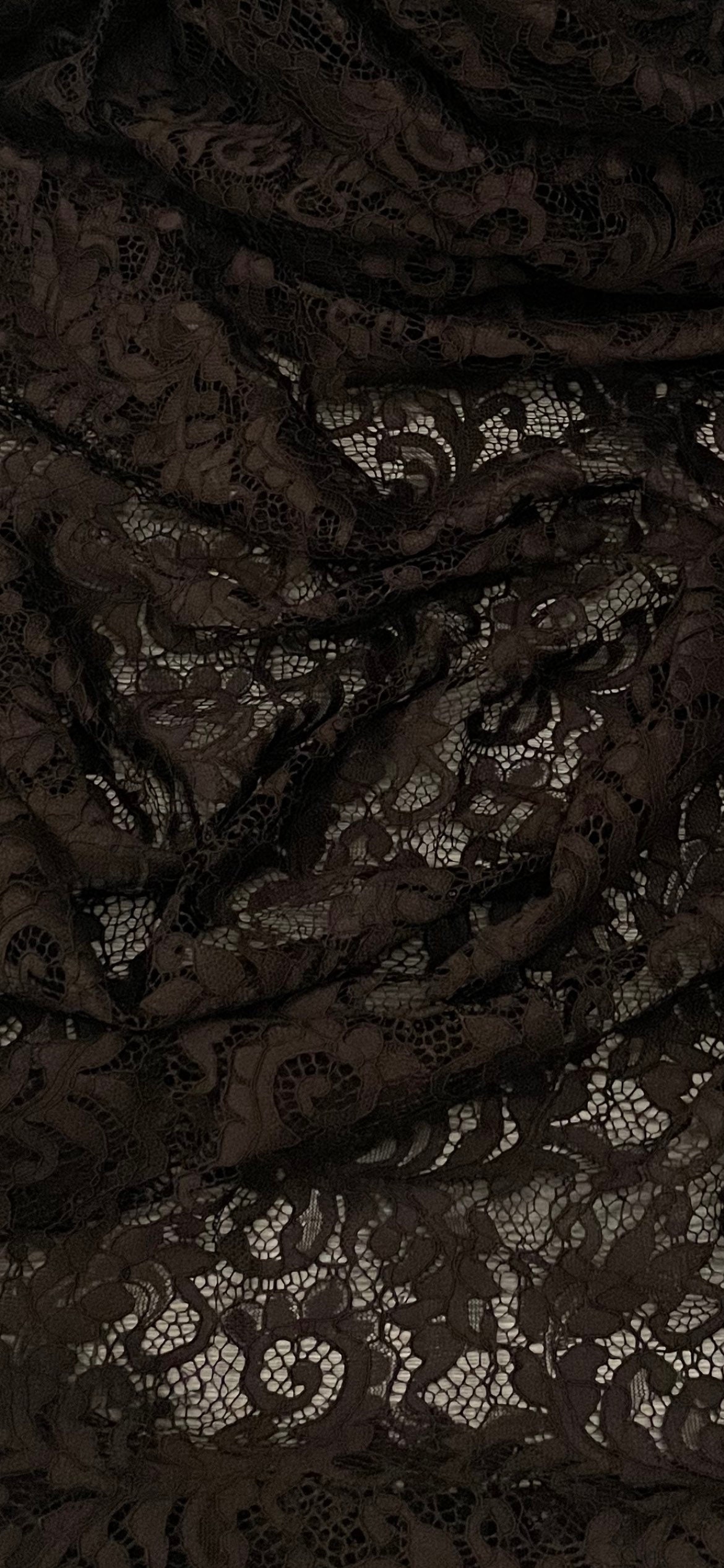 Dark Brown Floral Guipure Lace Fabric 58'' PRICE PER METER