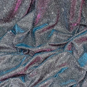Silver Teal Pink Glitter Lurex Fabric 58'' PRICE PER METER