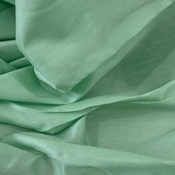 Light Green Polyester Raw Silk Fabric 45'' PRICE PER METER