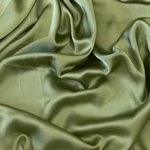 Light Lime Green Charmeuse Satin Fabric 58&#39;&#39; PRICE PER METER