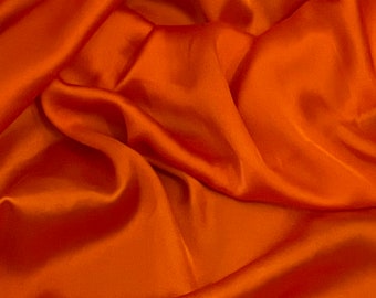 Dark Orange Charmeuse Satin Fabric 58'' PRICE PER METER