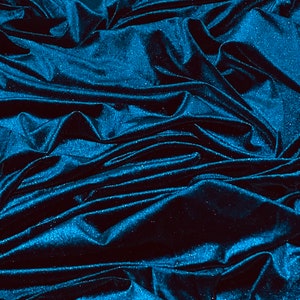 Teal Velvet Velour Fabric 58&#39;&#39; PRICE PER METER