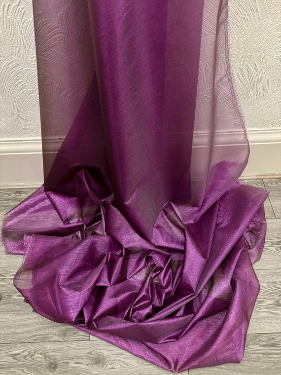 Magenta Lila Metallic Organza Stoff 145 cm PREIS PRO METER