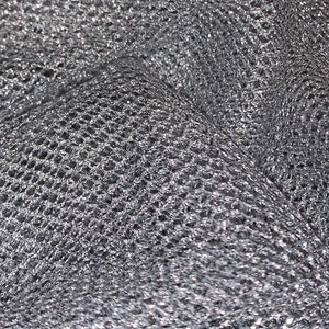 Silver Fishnet Chainmail Mesh/Net Fabric 58'' PRICE PER METER