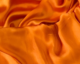 Orange Charmeuse Satin Fabric 58'' PRICE PER METER