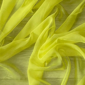 Yellow Cationic Chiffon Fabric 58'' PRICE PER METER