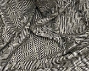Light Grey Black White Tartan 100% Cotton Fabric 58'' PRICE PER METER