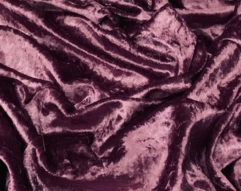 Dusty Lilac Crushed Velvet Fabric 58'' PRICE PER METER