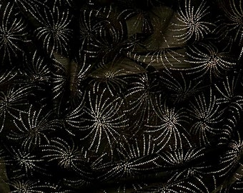 Black Gold Fireworks Organza Fabric 58'' PRICE PER METER