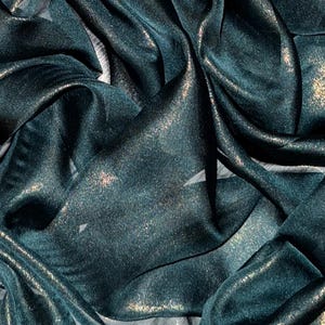 Forest Green Gold Shimmer Chiffon Fabric 58&#39;&#39; PRICE PER METER