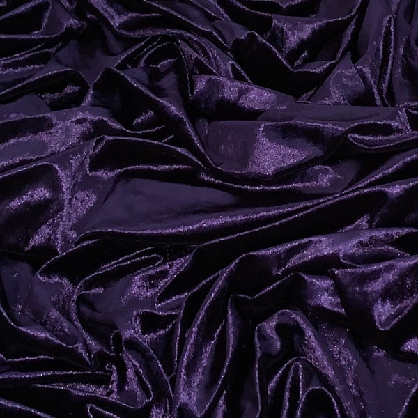 Cadbury Purple Velvet Velour Fabric 58'' PRICE PER METER