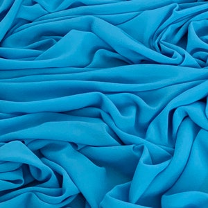 Kingfisher Blue Crepe Georgette Fabric 58&#39;&#39; PRICE PER METER